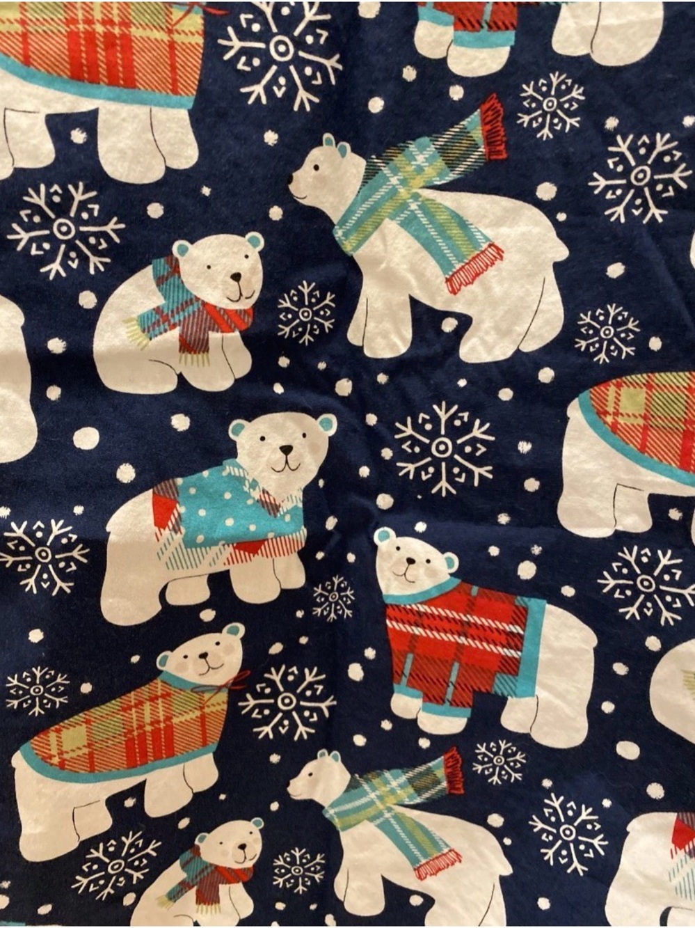 Women’s Navy Polar Bear Winter Print V-Neck Scrub Top - Picture 9 of 15